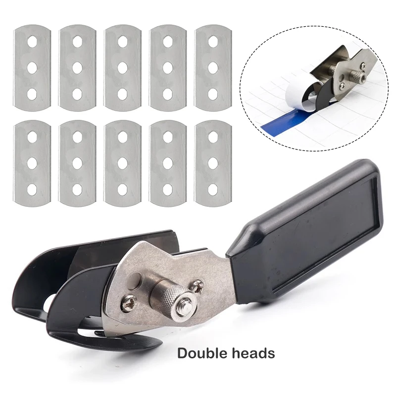 ALIWRAP Double Heads Car Vinyl Wrap Film Cutter Knife Paper Backing Slitter Carbon Film Sticker Cutting Tool Safety Metal Cutter