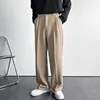 Men's Luxury Draped Baggy Suit Pants Casual Button-down Solid Color Straight Premium Elegant Dress Pants 2024 New 2