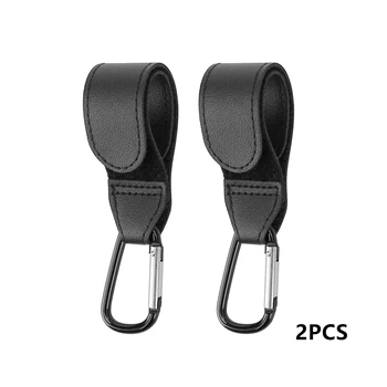 2 crochets de poussette en cuir PU, rotatifs à 360 degrés, pour sac de bébé et organisateur de chariot, accessoires de poussette