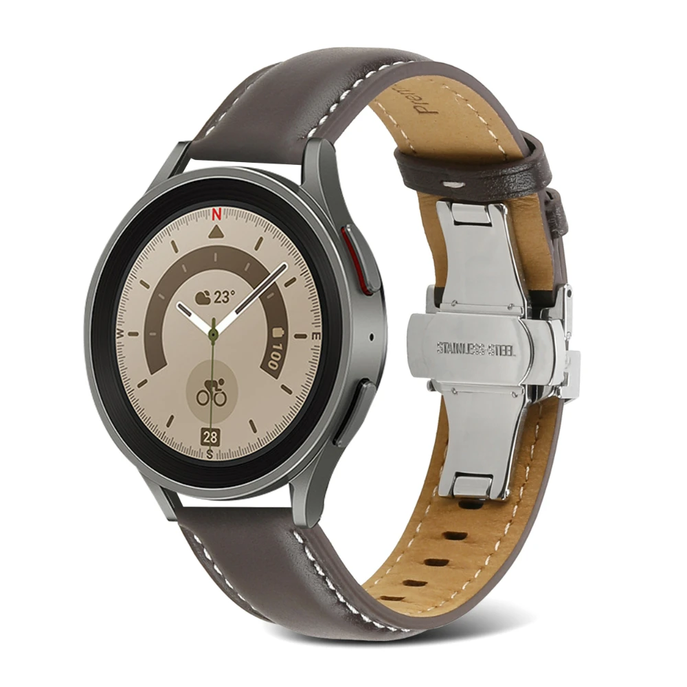 Premium Leather Strap for Samsung Galaxy Watch 6/5/4 40mm 44mm/Classic 47mm 43mm 46mm 42mm Wristband for Galaxy Watch 5 Pro Band