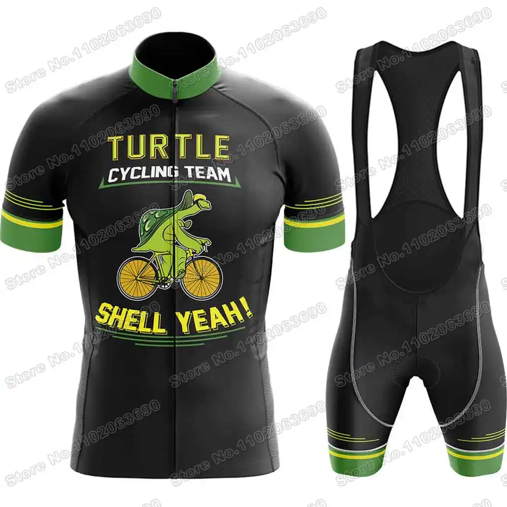 2025 Funny Turtle Cycling Jersey Set Tortoise Cycling Clothing Summer Road Bike Shirts Suit Bicycle Bib Shorts MTB Uniform 4