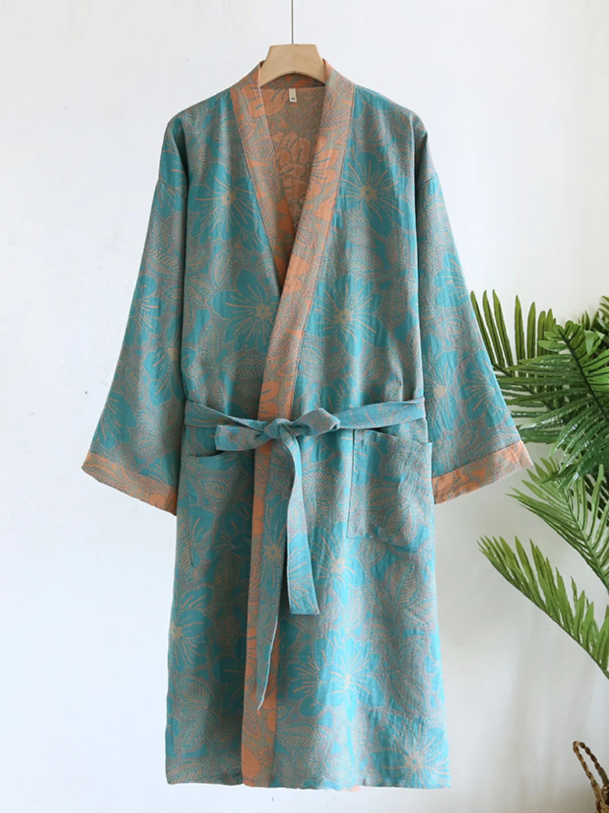 Pure Cotton Sleep Robe Women's Maternity Nightgown Loose Thin Home Clothes Large Size Summer SweatSteam Suit Bath Robe - 3