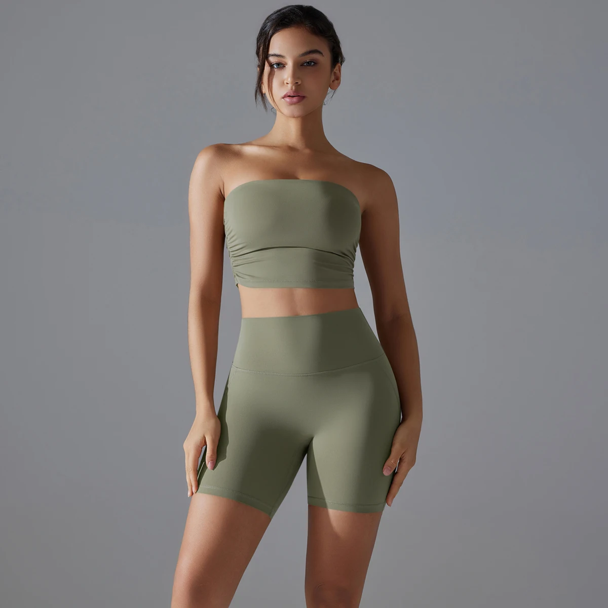 Best Red Backless Cross Strap Sports Bra And Leggings Set Suit Gym Shark Leggings TD013 main image 1