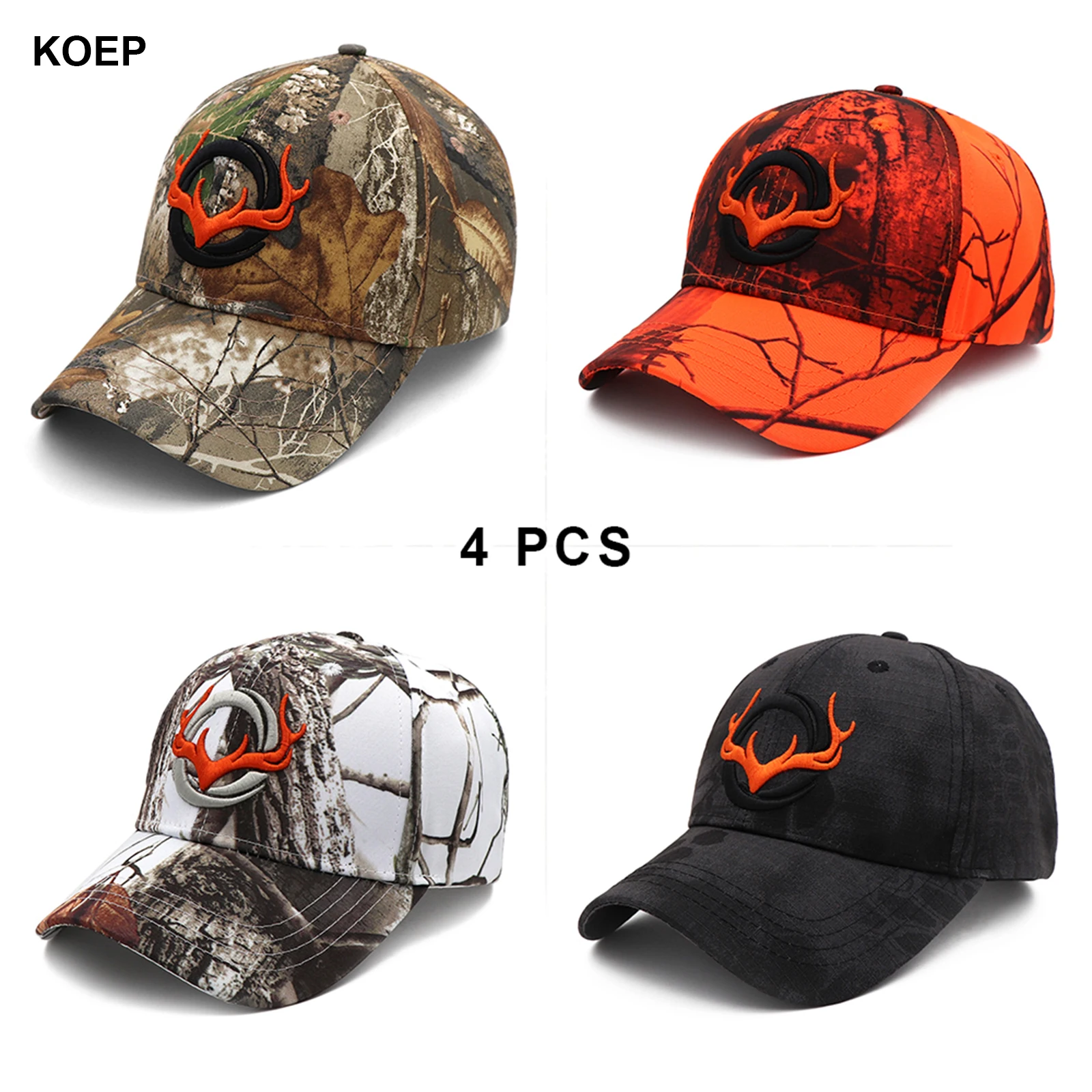 KOEP New Camo Baseball Cap Fishing Caps Men Outdoor Hunting Camouflage Jungle Hat 3D Deer Embroidery 2