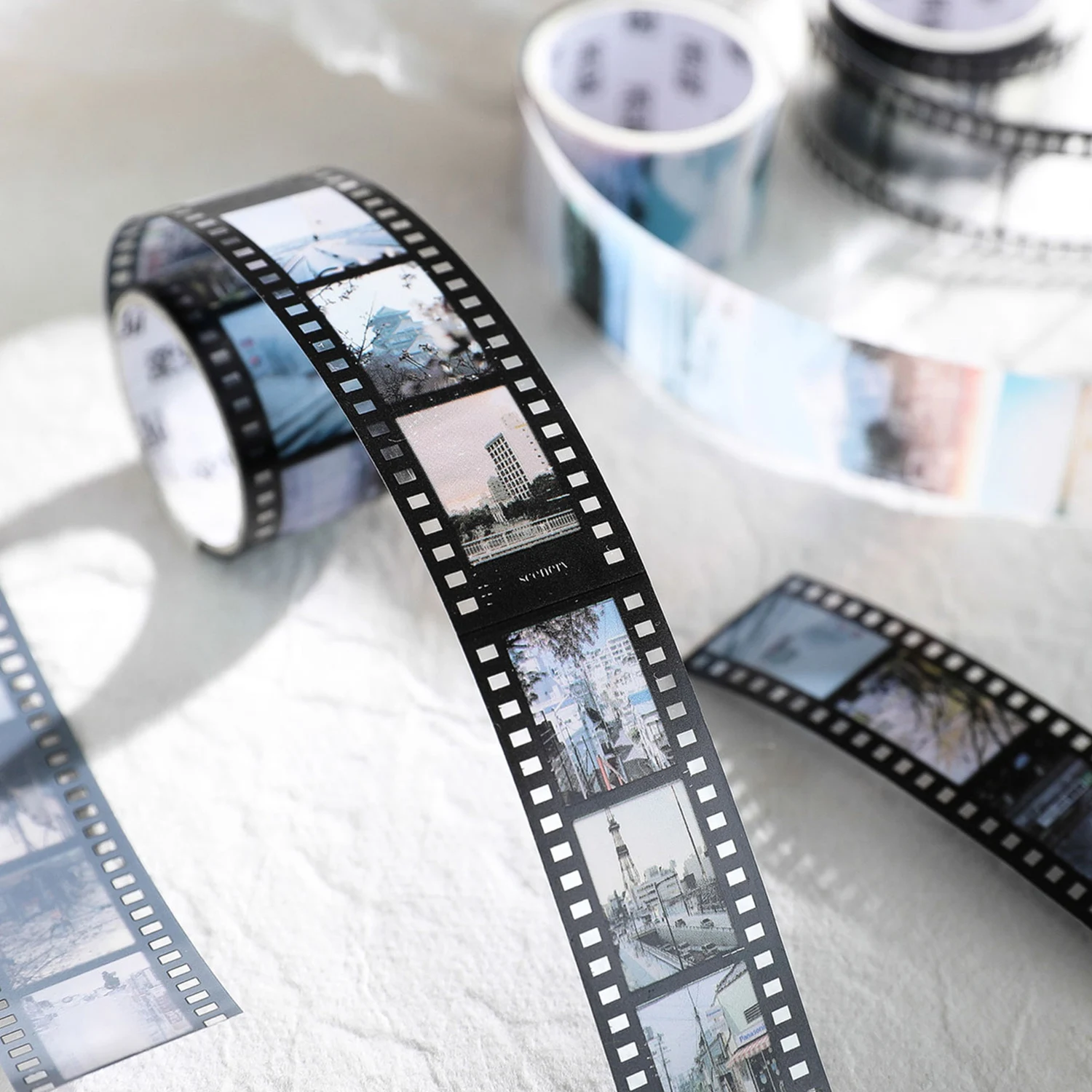 Yoofun 2.5x200cm Creative Film Scenery Masking Tape INS Photography PET Tape for Collage Junk Journal Card Making Scrapbooking 6