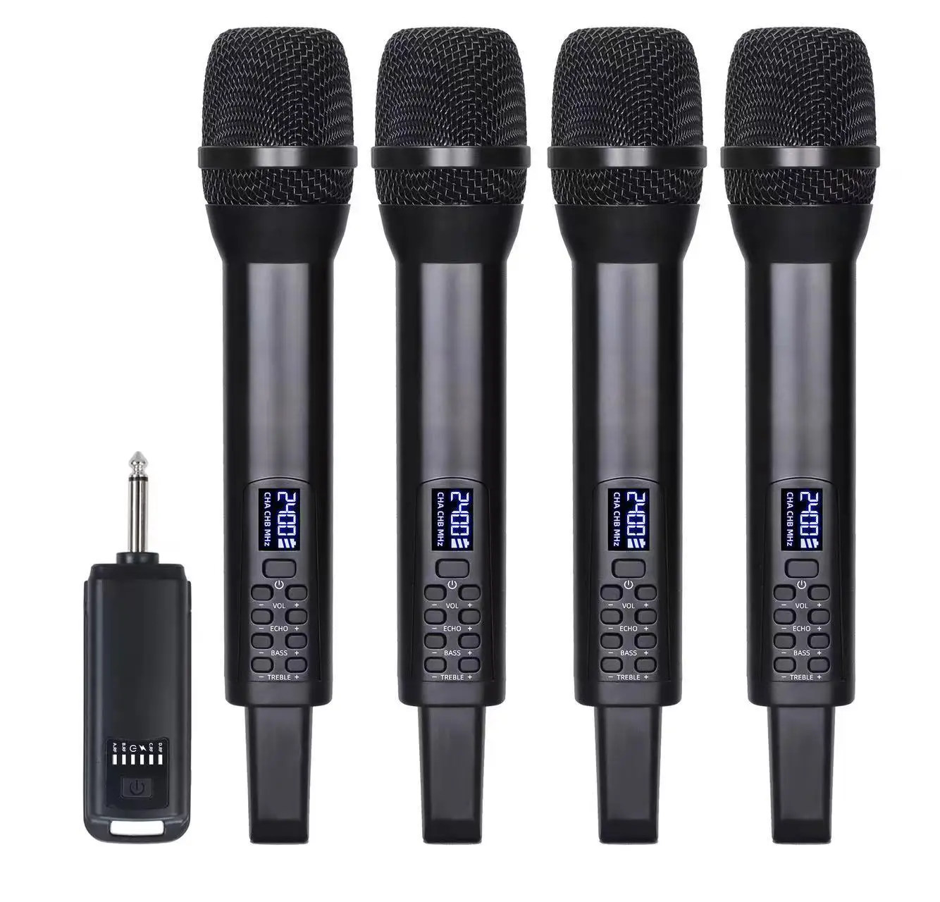 가라오케용 Echo Treble Bass 2.4G 무선 핸드헬드 마이크 충전