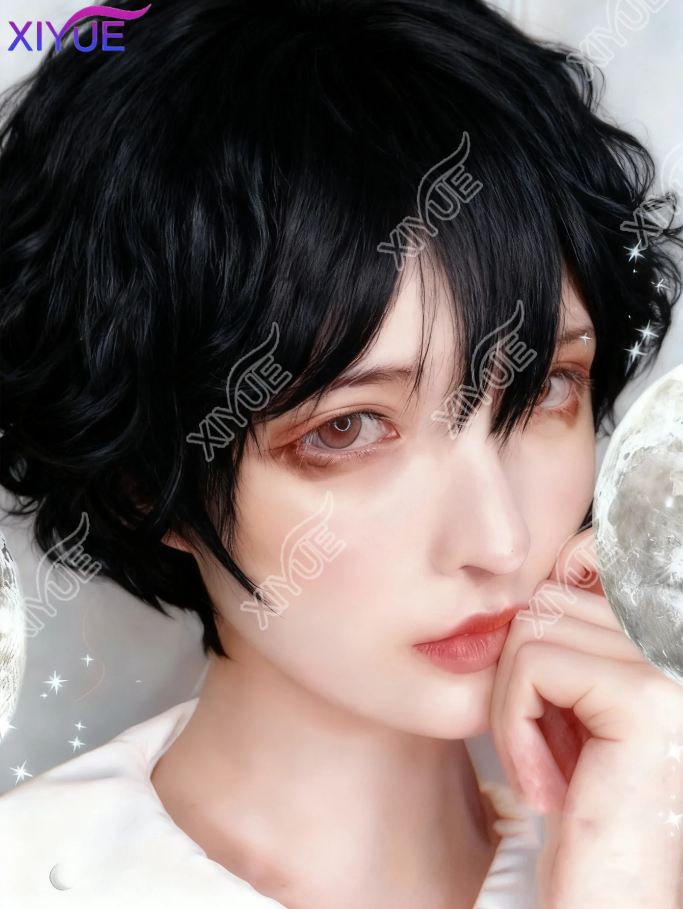 XY Short Synthetic Men's Breathable Wig Brown Men Boy Short Straight Cosplay Men Party Black Heat Resistant Synthetic Hair Wig