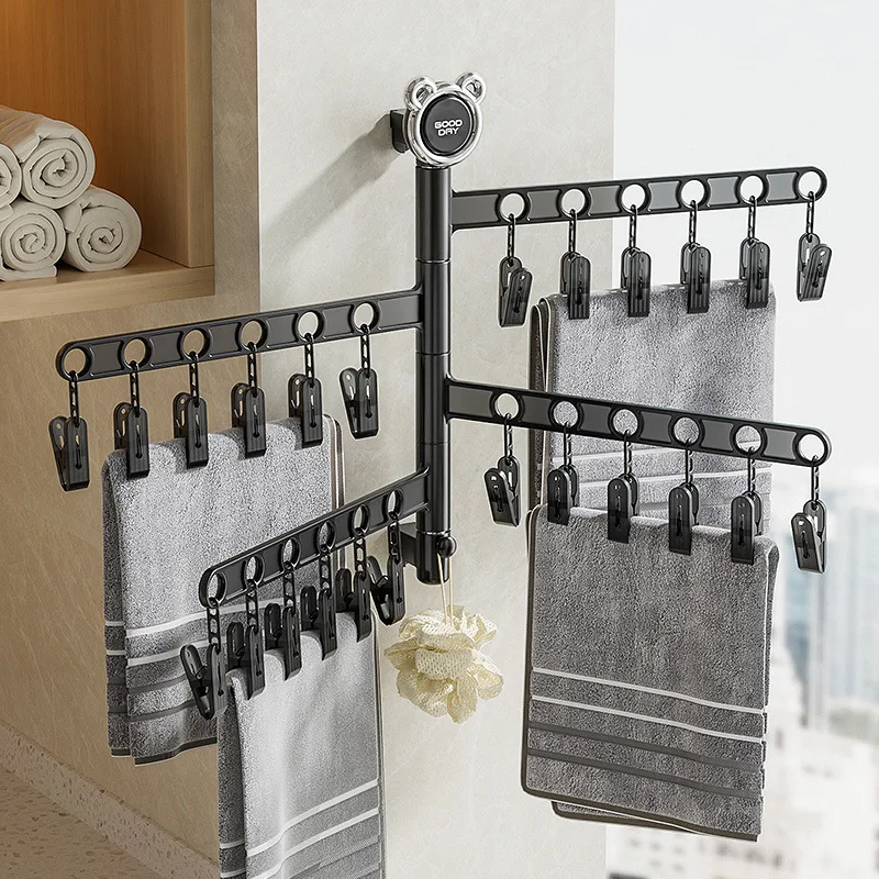 2/3/4 Layers Folding Hanger Anti Slip Wall Mounted Clothes Storage Hanger Space Saving Cloth Hook Doll Clips for Household 2