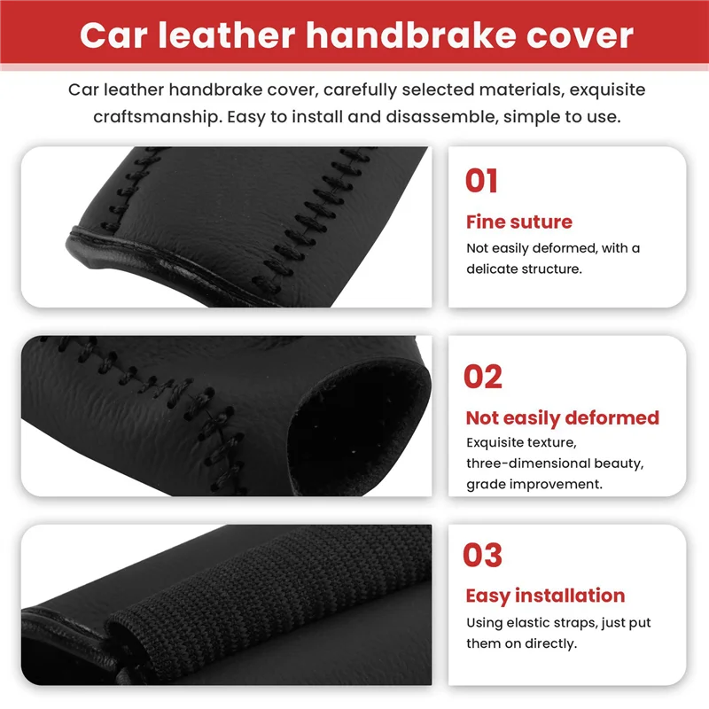Hand Brake Cover Car Leather Gear Handbrake Cover Shift Lever Cover for Kia K2 2011-2015