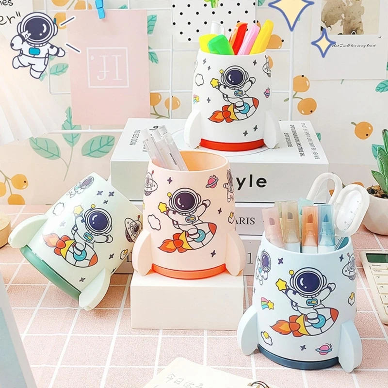 

Держатель для ручек и кистей для макияжа в форме ракеты, органайзер для хранения канцелярских принадлежностей, школьные принадлежности для детей