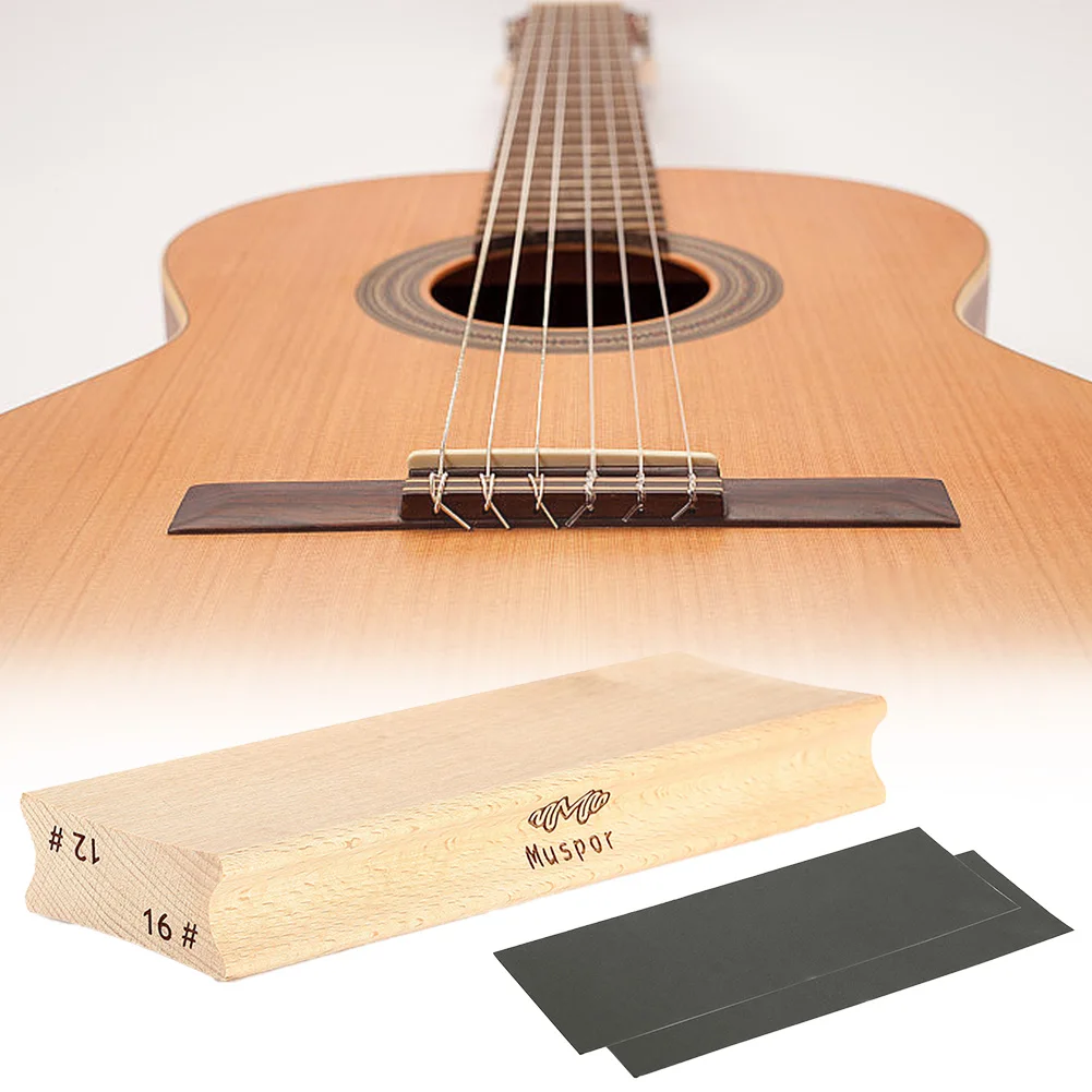 기타 샌딩 블록 (사포 포함) 라디우스 핑거보드 프렛 레벨링 도구 (목재) 기타 프렛보드 핑거보드 프렛 레벨링용