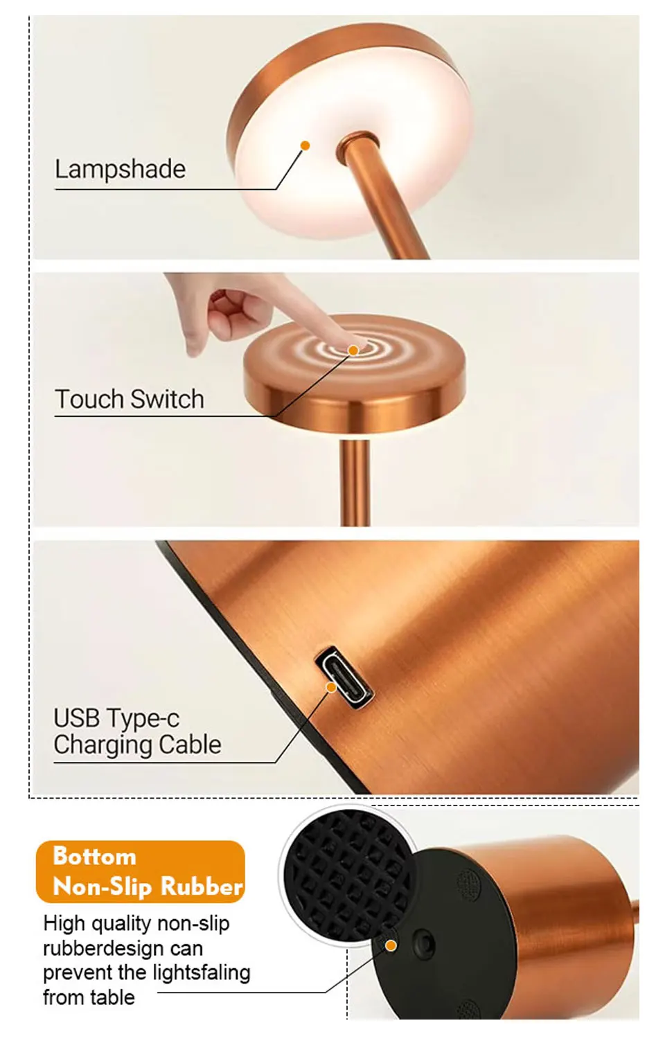 Classic Metal Touch Sensor LED Table Lamp