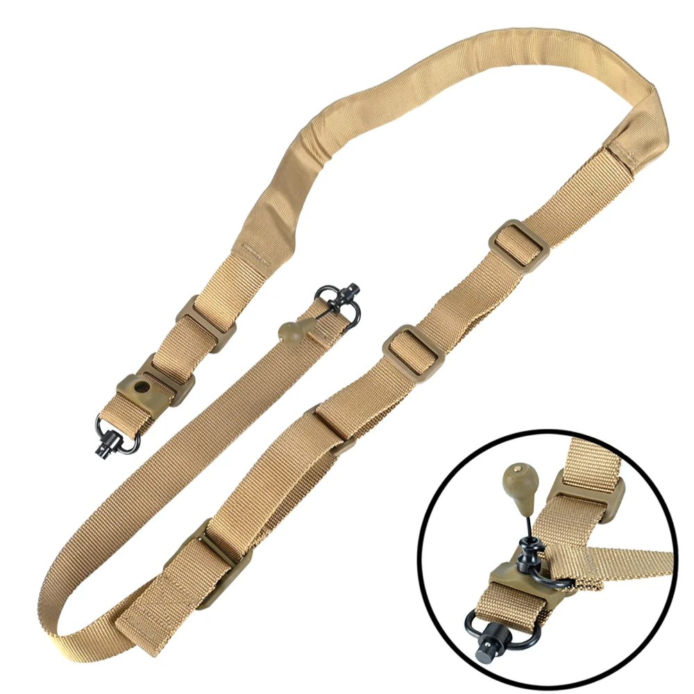 

Tactical Rifle Gun Sling 2 To 1 Point Sling Rapid Emergency Detachment QD Swivel Shoulder Padded Airsoft Hunting Accessories