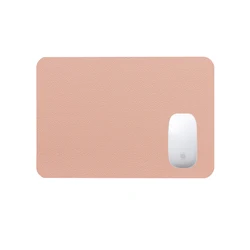Deluxe Solid Color PU Leather Waterproof Mouse Mat, Anti - slip, 23x19cm - Stylish Desk Accessory - S (Cherry Blossom pink)