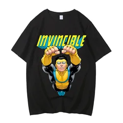 Invincible Universe High - Quality Cotton Men's Cartoon Anime Streetwear Short Sleeve T - Shirt - XXL (Black - 92662)