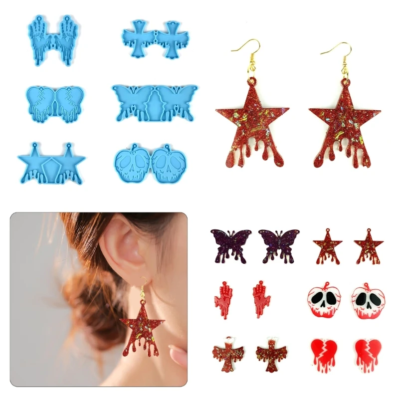 

Earring Pendant Resin Molds Silicone Mold For DIY Epoxy Halloween Series Mould