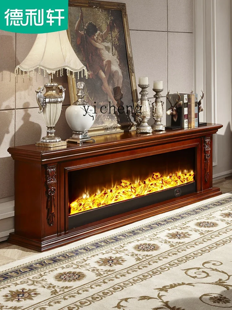 Tqh Electric Fireplace Curio Cabinet Simple Fireplace Mantel Custom Solid Wood TV Cabinet