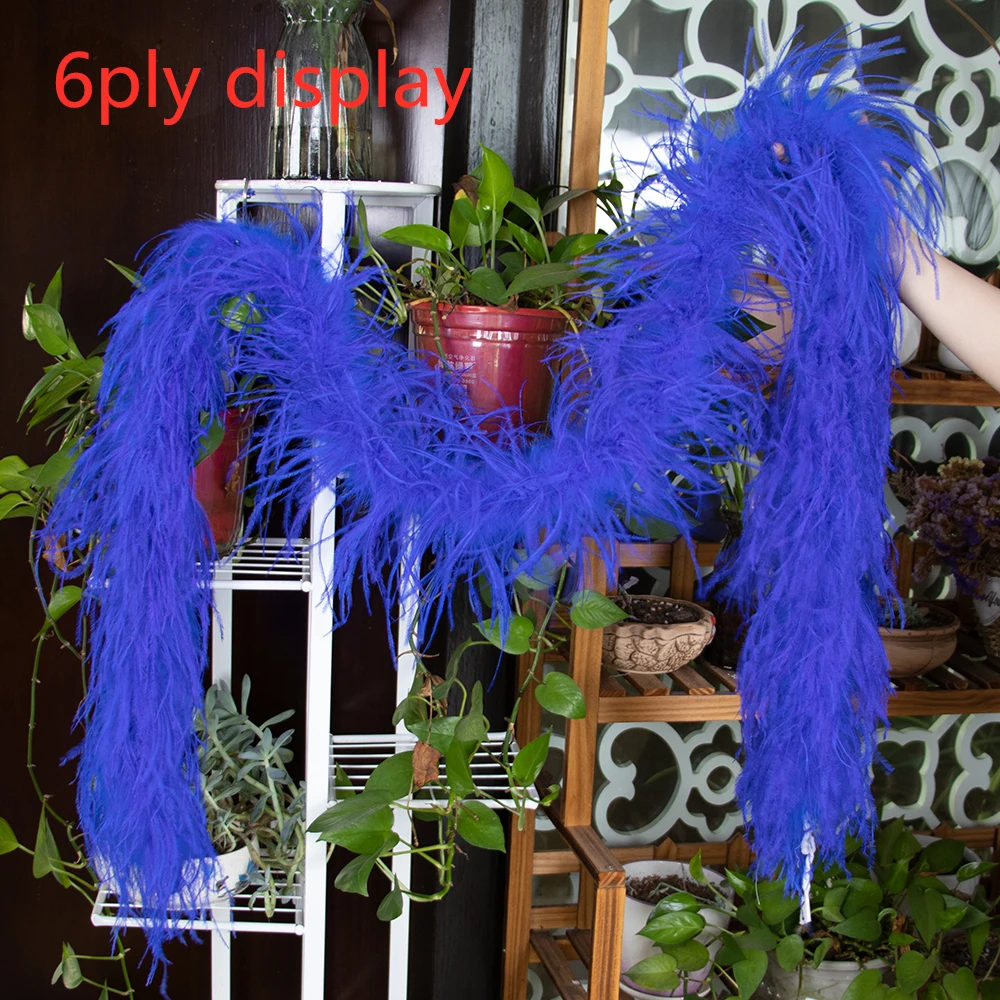 6layer Wedding Decoration Ostrich Feather Boa Woman Feathers for Sewing in  Dress Dark Blue Diy Feathers Boas Plumas Colores - AliExpress