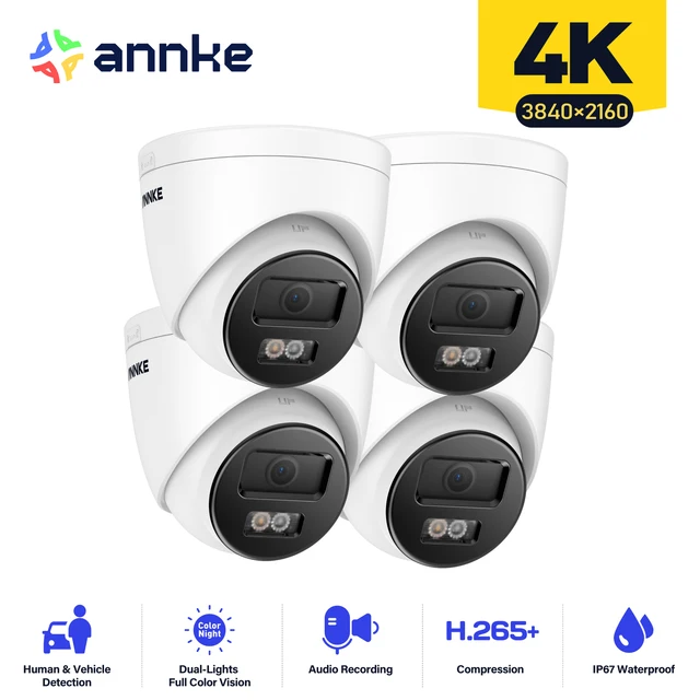 Annke 4K caméra de sécurité H.265 + couleur Vision nocturne CCTV caméra de Surveillance détection de véhicule humain 8MP caméra IP Audio extérieur 1