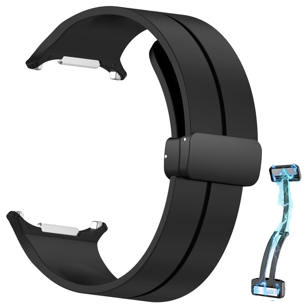 Magnetic Folding Buckle Silicone Strap Replacement Bracelet Watchband