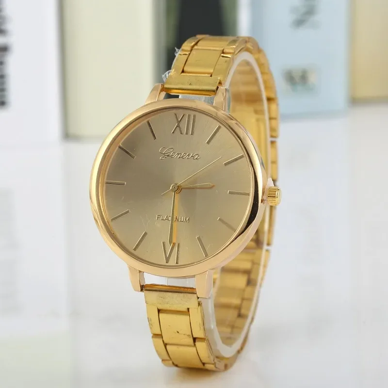 Tendencia De Mujer 2023 Luxury Ladies Gold Watch Women Golden Clock Abito Femminile Orologio Da Polso Al Quarzo Rotondo Relógio Feminino