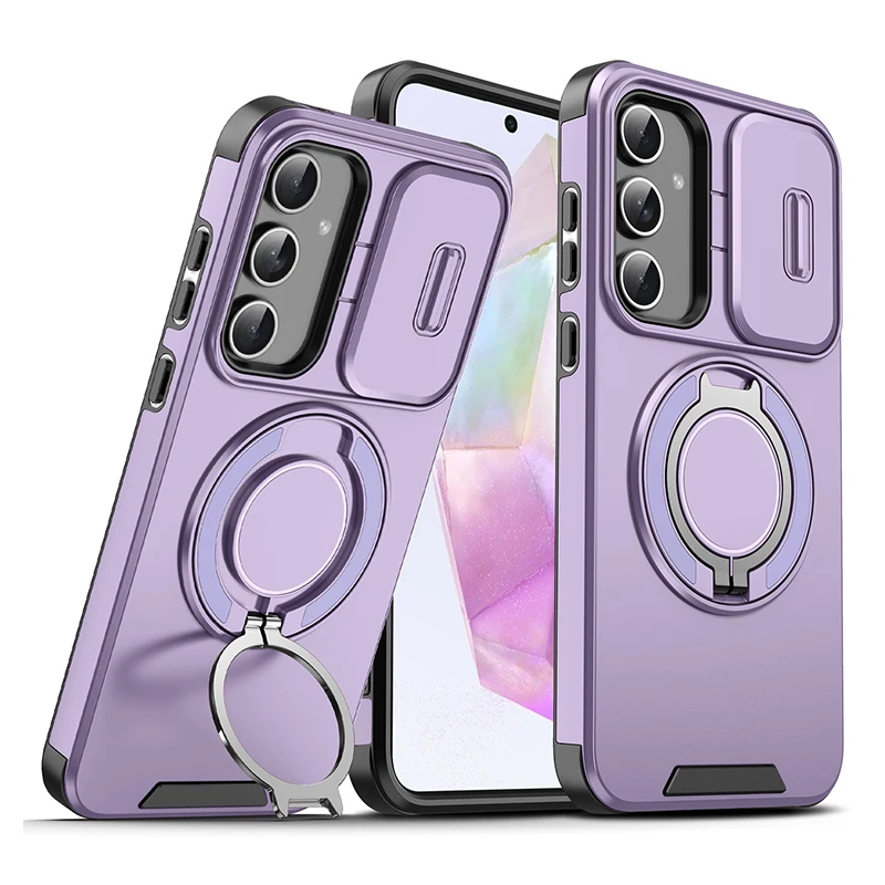 Чохол для Samsung Galaxy S26 S25 S24 S23 S22 S21 Ultra Plus S25 Edge S25FE S24FE Slide Camera Protect Magnetic holder Armor Cover