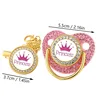 Luxury Crown Pacifier Clip Chain Set Baby Shower Gift Silicone Newborn Dummy Bpa Free Toddler Teether Zircon Baby Soother Nipple 3
