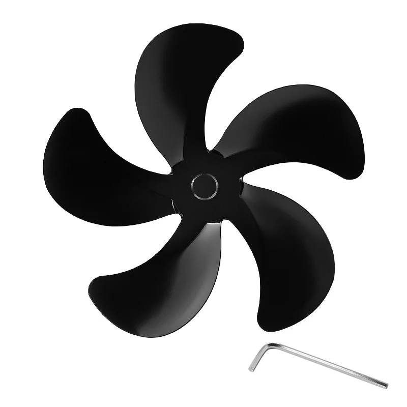 5 Blades for fireplace fans Durable High Quality Accessories Aluminum AlloyFan Blades Environmental Low Noise