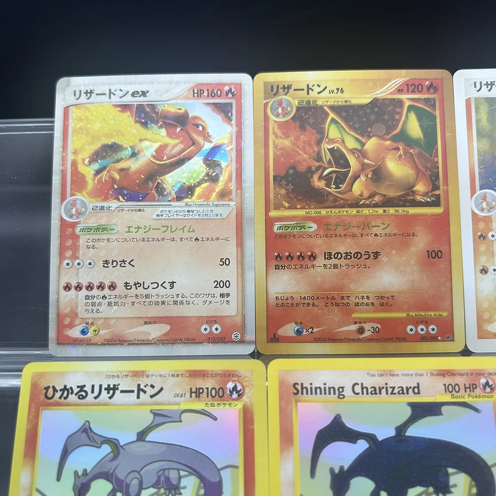 6PCS Rare Holographic Charizard Evolution Anime Card Collector's Set