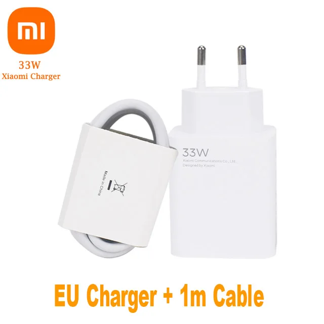 33W Chargeur Rapide avec Câble USB C 1m, ACOCOBUY Chargeur Turbo pour  XiaoMi Mi 11 Lite 5G/Mi 10T Pro/10T Lite/Redmi Note 13/Note 12/Note 11/Note  10