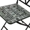 3 Piece Marbled Glass Mosaic Bistro Set Folding Table Chairs Indoor Outdoor Patio Furniture 6