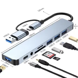 Enhanced USB - C Hub with HDMI, Ethernet, and USB 3.0 Ports (F)