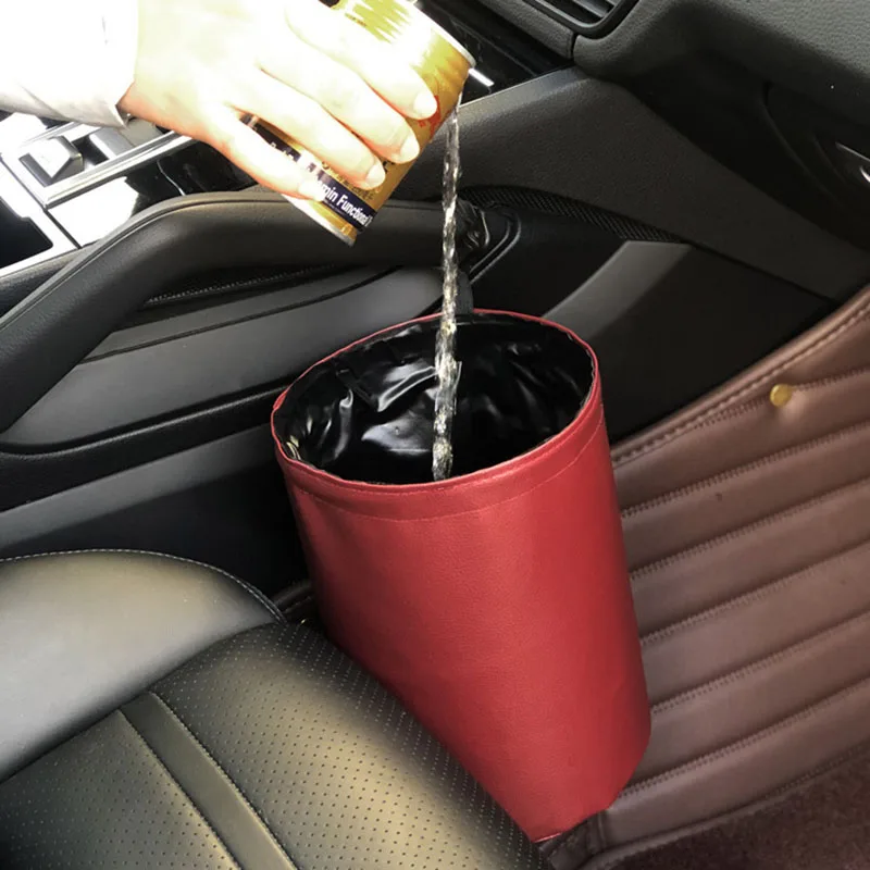 Car Storage Basket Interior Rubbish Container for Waste Organizer Holder Waterproof Garbage Can Trash Bin Folding Car Organizer