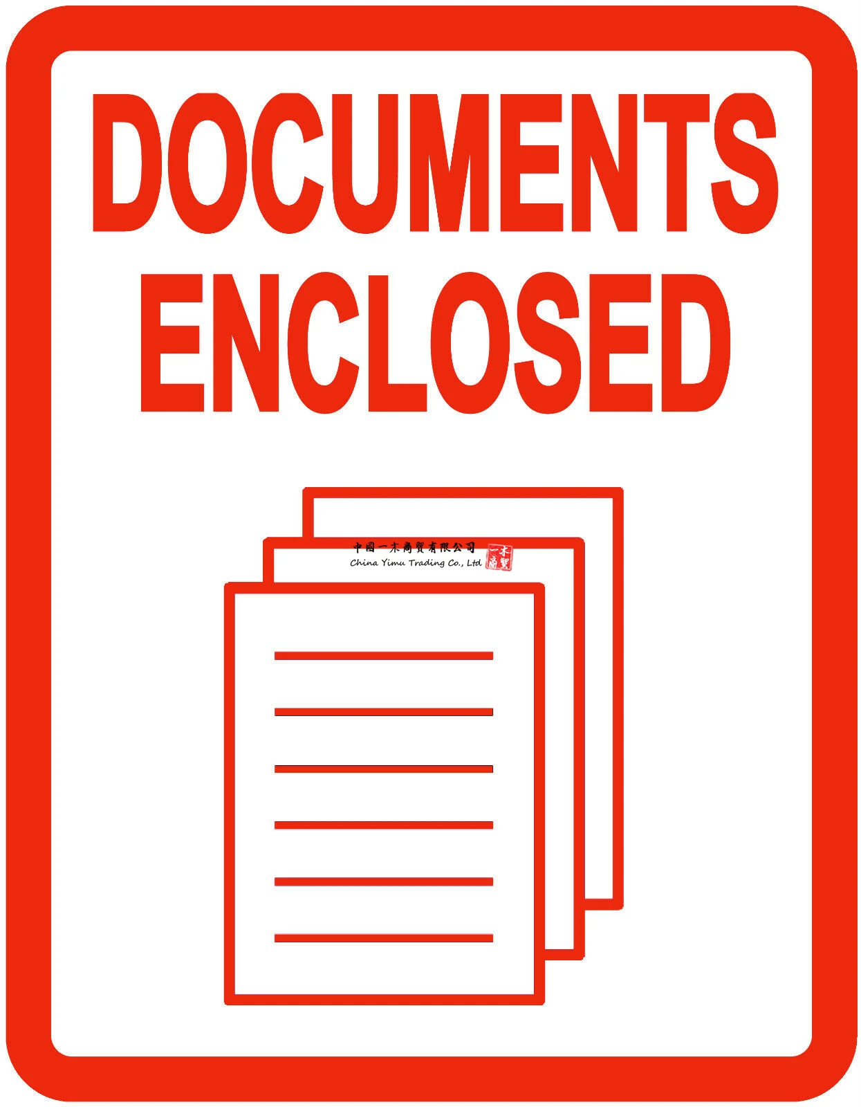 DOCUMENTS ENCLOSED warning packing box sticker logistics waterproof |