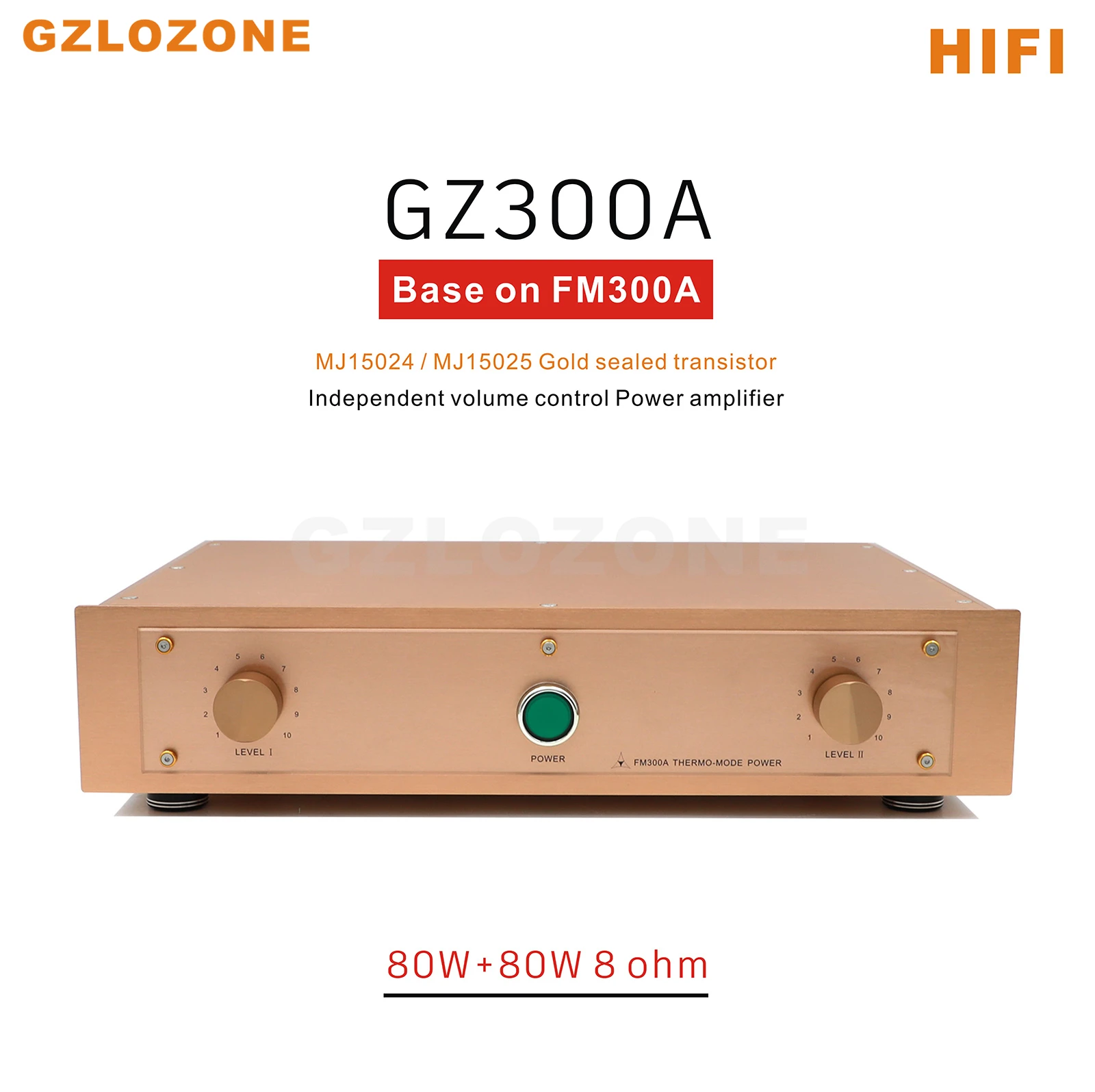 

Усилитель мощности GZ300A HIFI MJ15024/MJ15025 с независимым регулятором громкости на FM300A