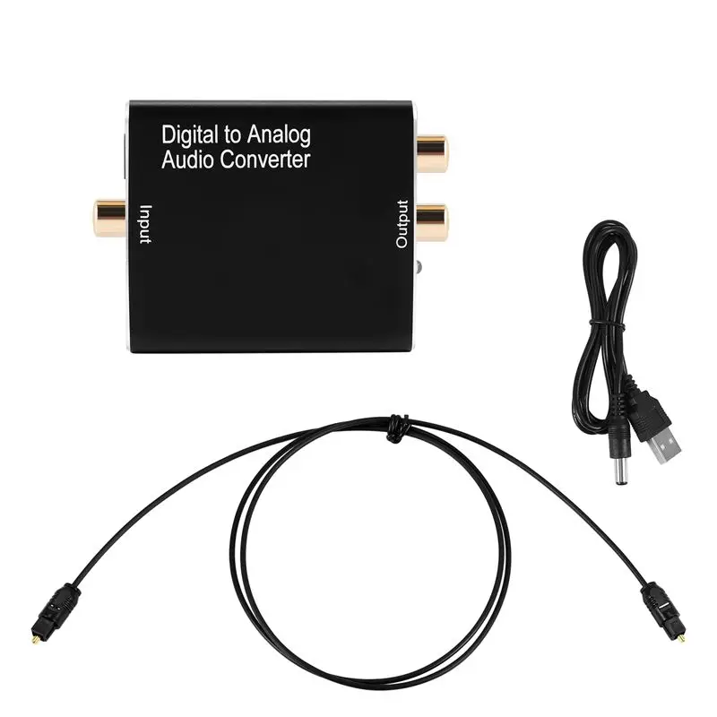 디지털-아날로그 오디오 변환기, DAC 디지털 SPDIF 광-아날로그 L/R RCA 및 3.5Mm AUX 스테레오 오디오 어댑터-PZZW