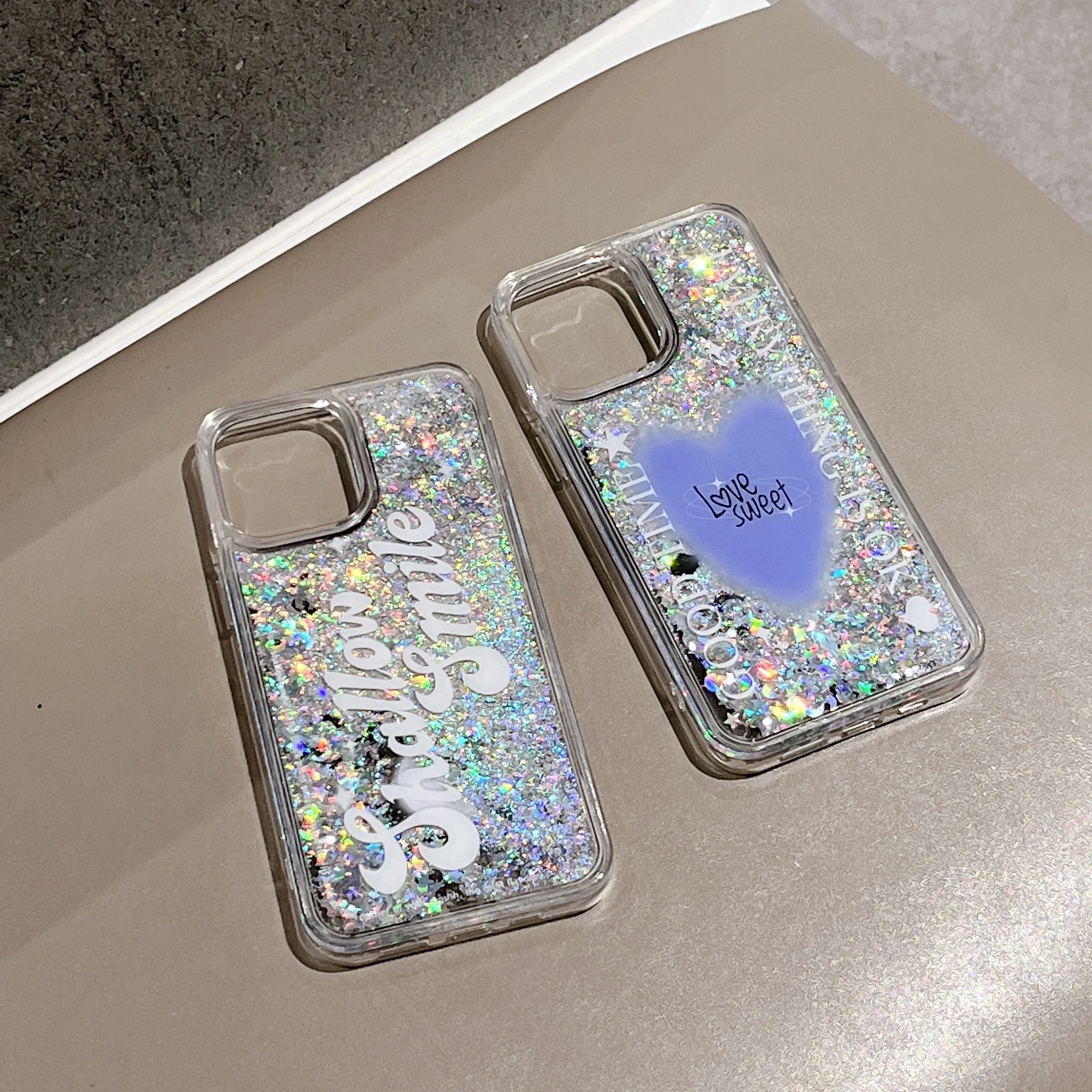 3D Quicksand Shining Pink Love Pattern Per Iphone 15 15Promax 14Promax 14Pro 14 13 13Promax 11 11Promax 12 12Promax Hard Shell