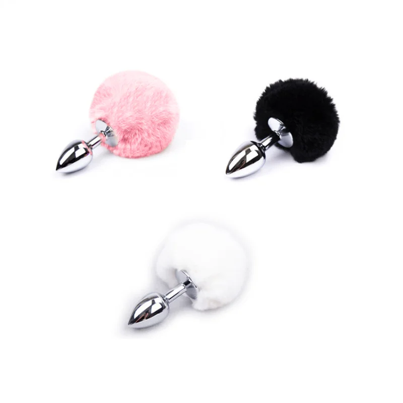 Anal Plug Mini Bunny Tail Butt Plug Cosplay Anal Beads Metal Butt Plug Dildo BDSM