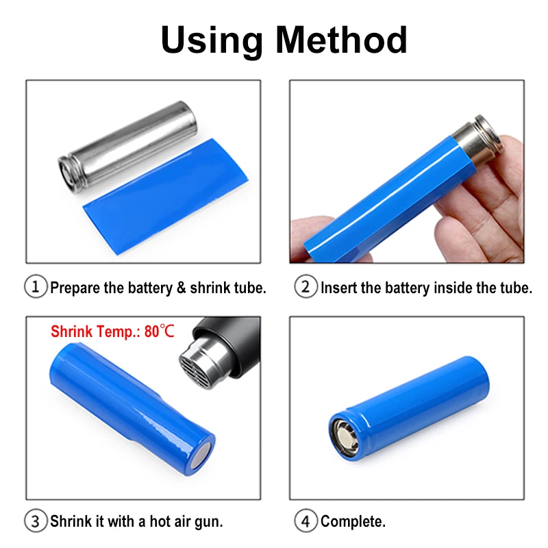 AA / AAA/18650/21700/26650 Battery PVC Heat Shrink Tube Insulated Film Wrap Protect Case Pack 25~500pcs cable wire protector heat shrink tube heat shrink tubing heat shrink tube kit cable sleeve heat shrink cable sleeve cable sleeve protector protective sleeve