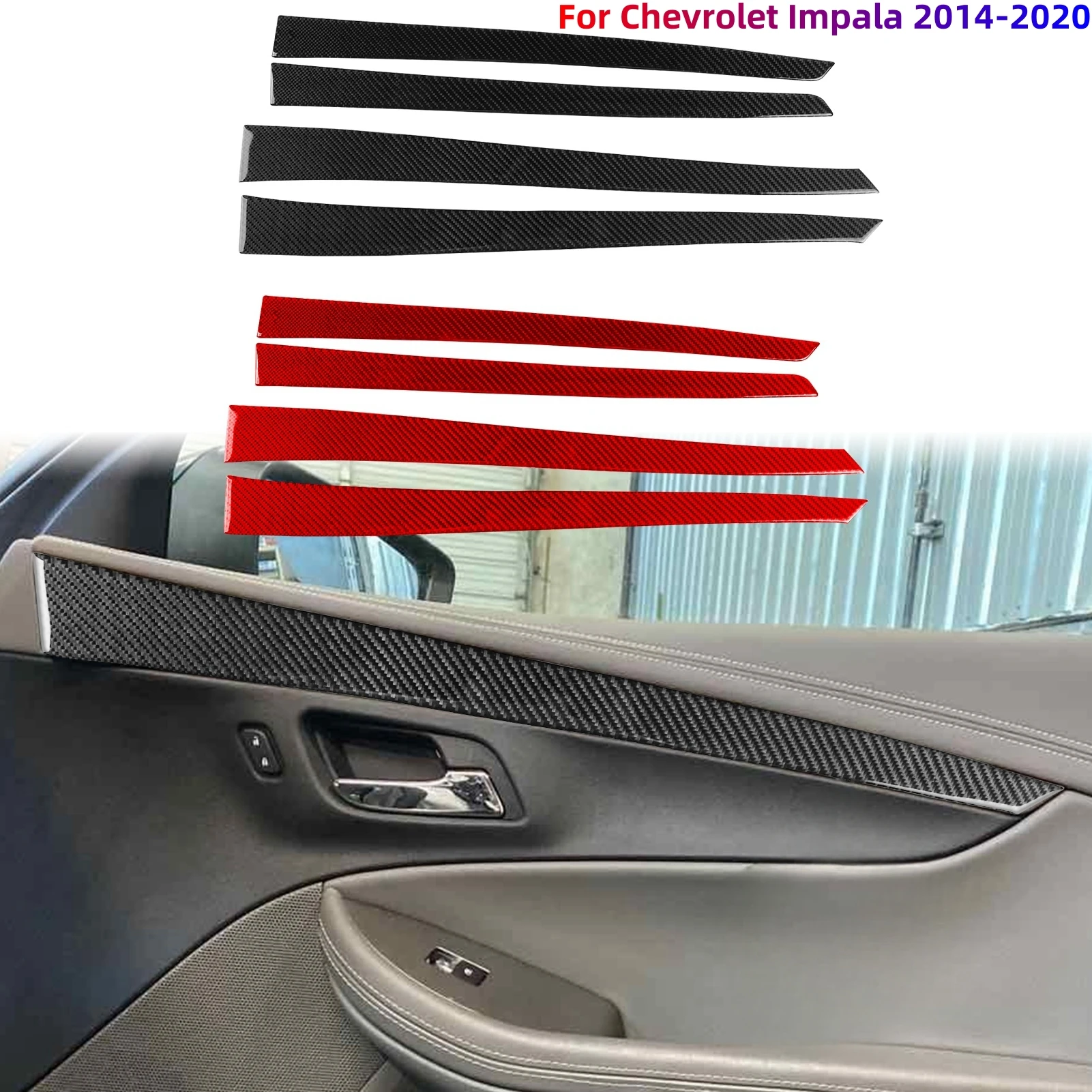

Аксессуары для Chevrolet Impala 2014-2020, декоративные наклейки из углеродного волокна для внутренней двери автомобиля, отделочные полосы