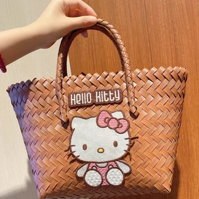 2025 Hello Kitty New Handbag Cartoon Portable Large Capacity
