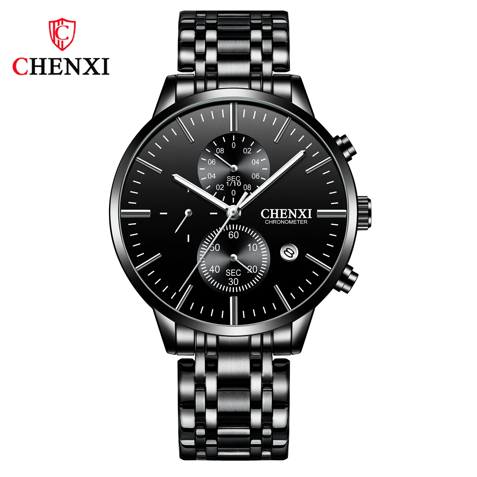 CHENXI Multi Functional Watch Creative Men's Sports Chronograph Calendar Fashion Luminous Quartz Watch