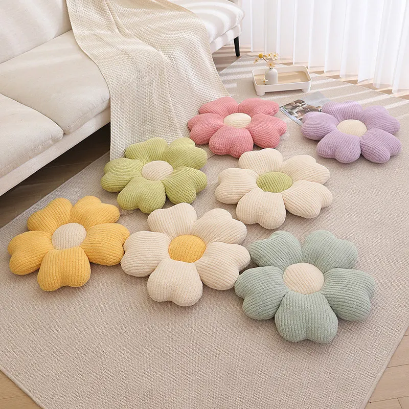 50/65CM Colorful Cherry Petal Plush Pillow Stuffed Plant Flower Plushie Cushion Girl's Living Bedroom Home Decorative Pillows