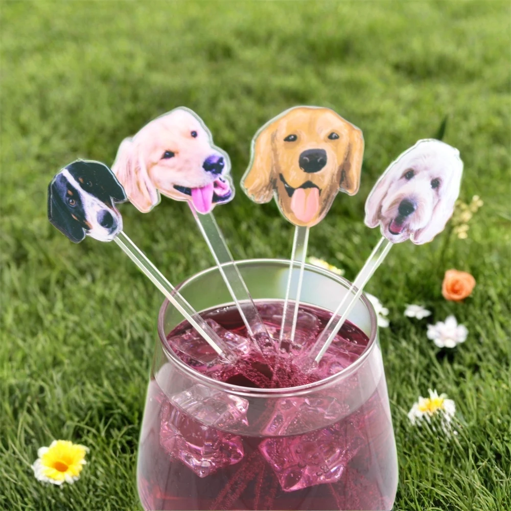 Custom Pet Drink Stir Personalized Cocktail Stirrers Wedding Gift Table Decoration Acrylic Party Drink Stirs Baptism souvenir
