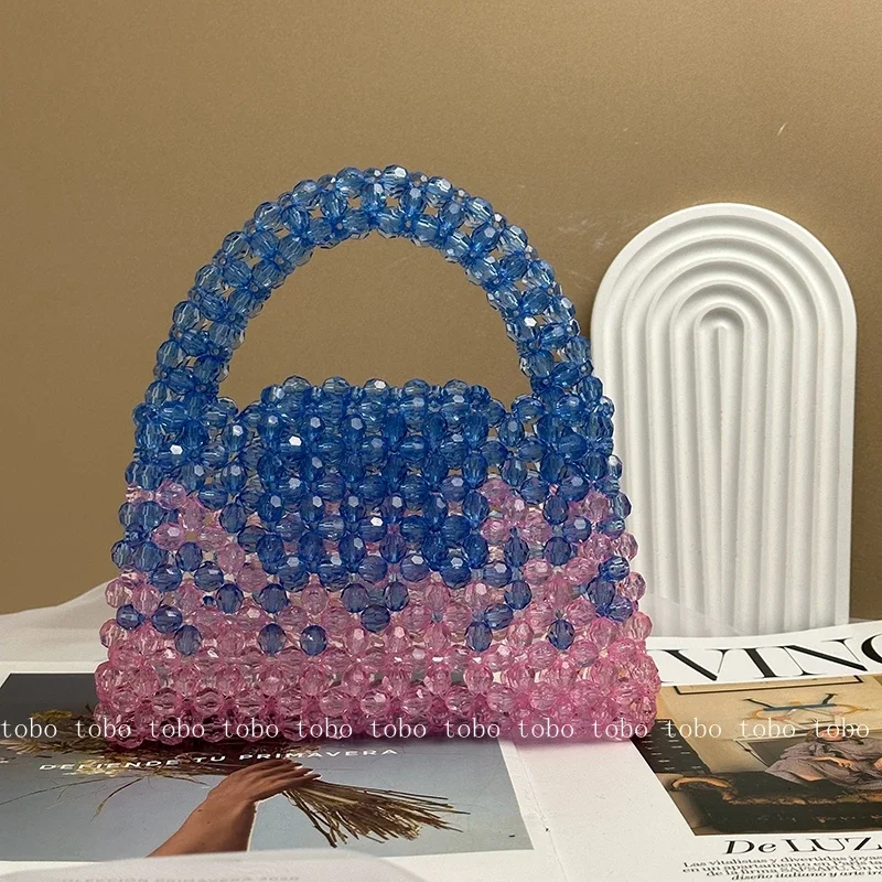 2024 Mixed Color Beading Bags Customized Contrast Color Handmade