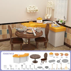 Miniature Dollhouse Furniture & Accessories Set - Supermarket Bedroom & Kitchen Toy Gift (FDE87413)
