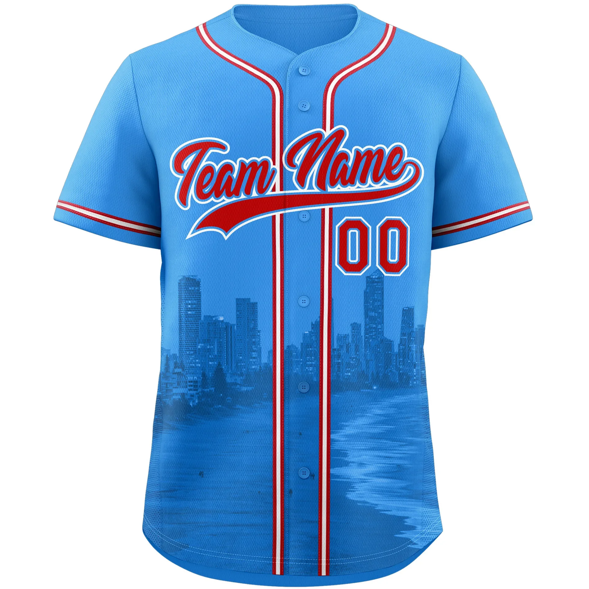 Light Blue Sewn Baseball Jersey Personalized Name And Number Unisex Customizable Sportswear from Mainland China AE Stock
