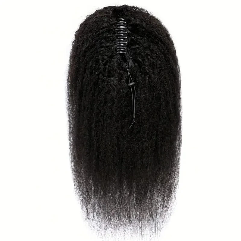 Claw Clip Ponytail Extensions Kinky Straight Human Hair Clip In Pony Tails Yaki Hair Extensions 10"-30: Inch Real Remy Human Hair Extensions