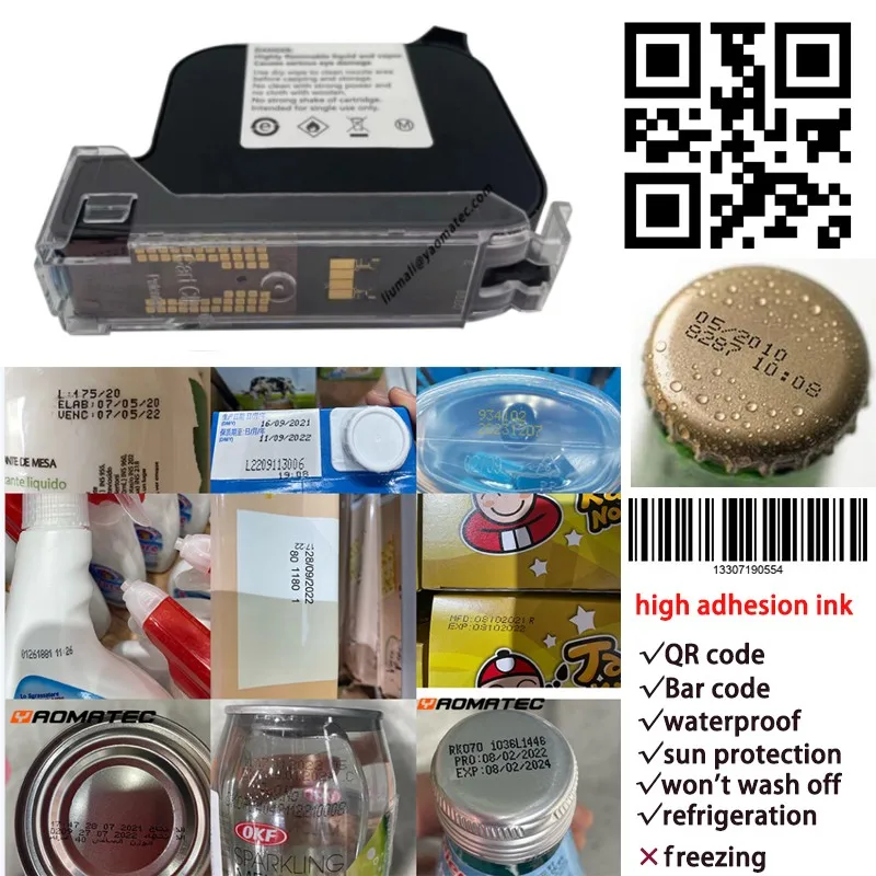 Yaomatec-cartucho de Tinta de Impressora a Jato de Tinta Portátil um Nível de Alta Adesão Js12 para Impressora Não Criptografada Secagem Rápida 127 mm - Imagem 6