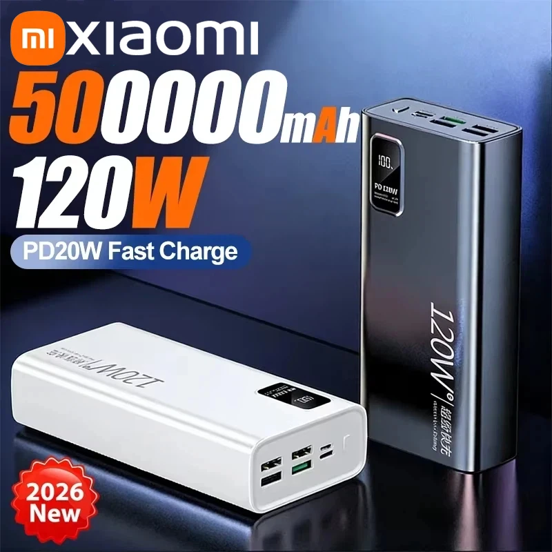 Batterie externe à charge rapide 50000mAh 120w, batterie externe haute capacité, chargeur Portable à affichage numérique pour Xiaomi, Samsung